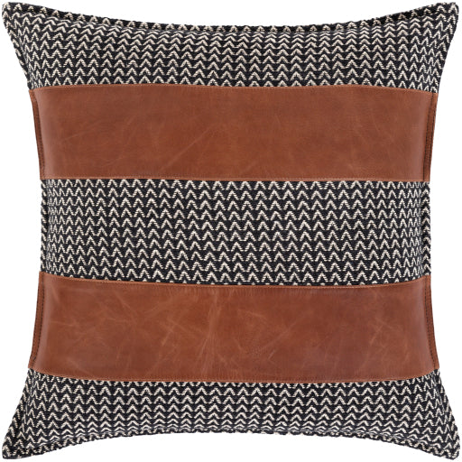 Rustic Rugged Fiona Leather Accent Pillow