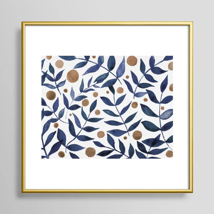 Watercolor berries and branches Art Print