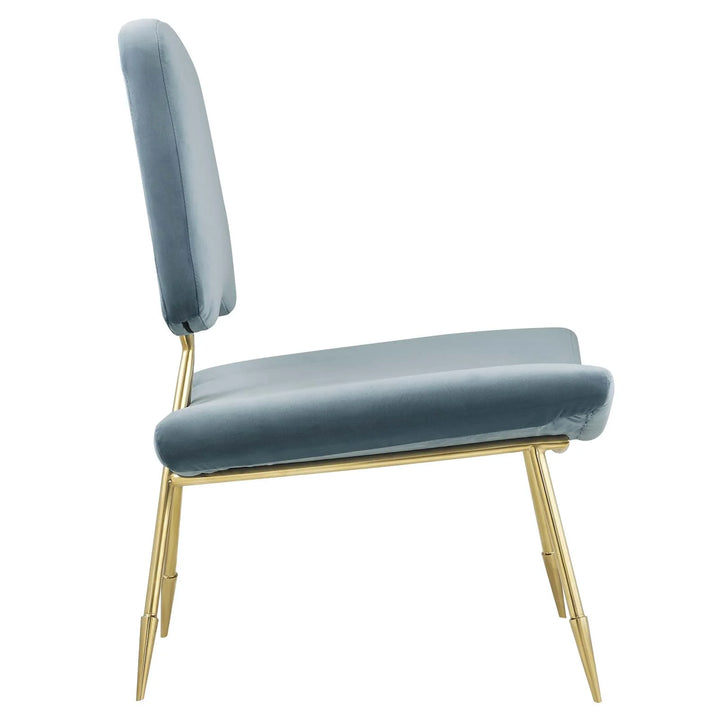 Donter Performance Velvet Lounge Chair Sea Blue