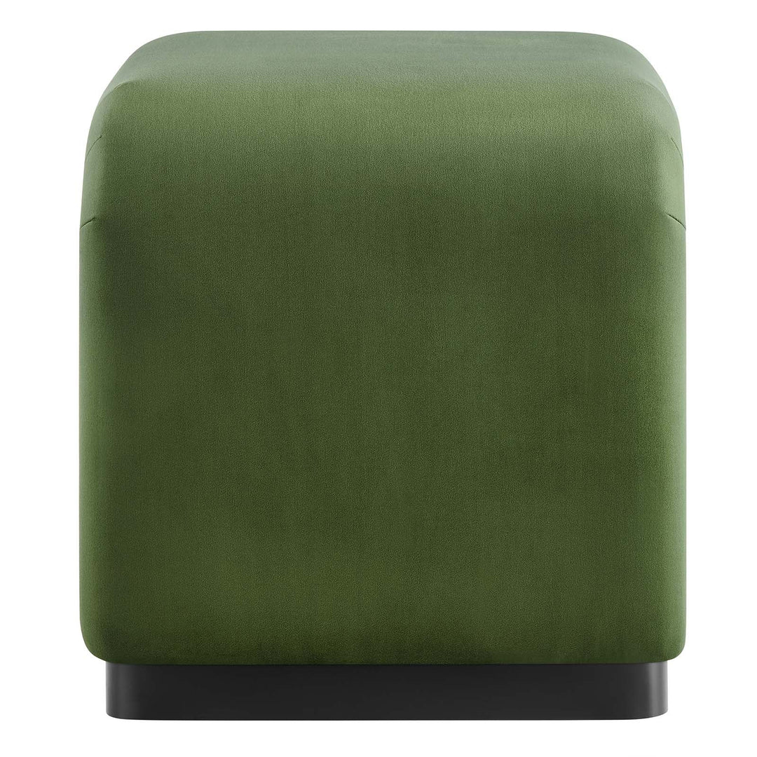 Dell Performance Velvet Waterfall Stool - Black Moss Green