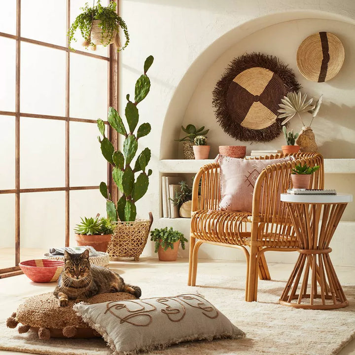 Aloysia Rattan End Table White