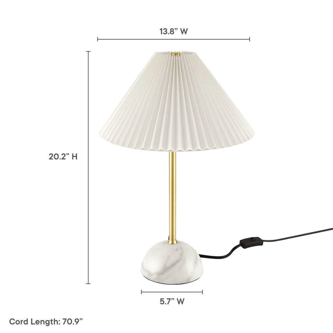 Lilia Marble Dome Table Lamp - Brass