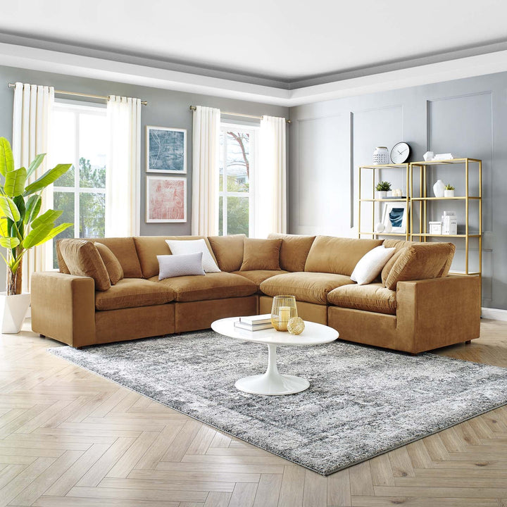 Commet Velvet Down Sectional