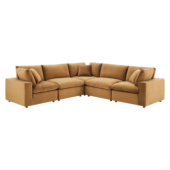 Commet Velvet Down Sectional