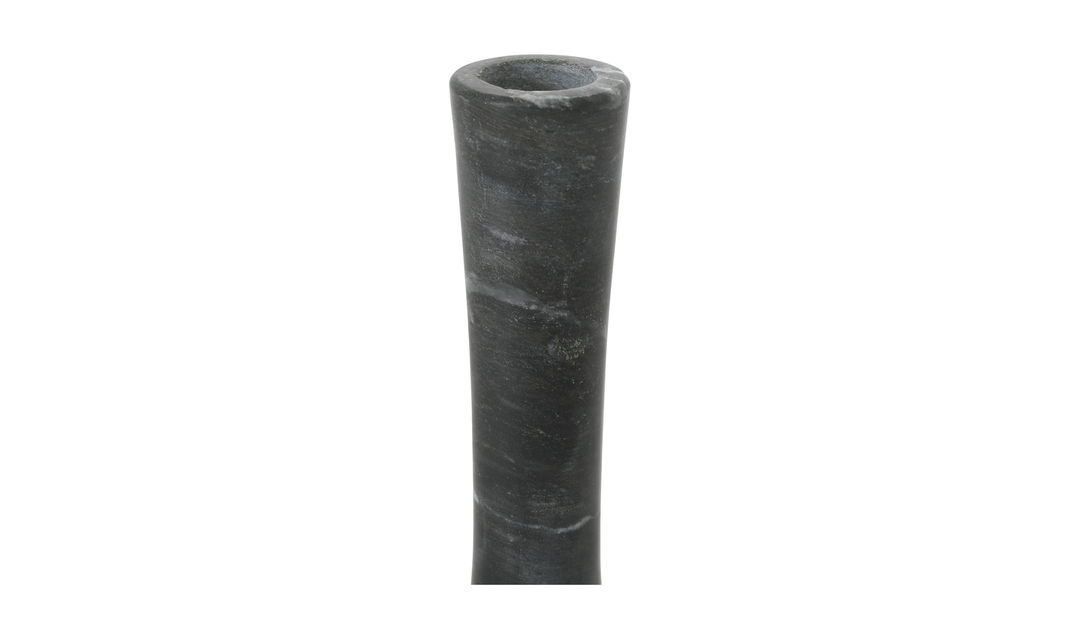 Ezra Tall Candle Holder Black Veined Marble