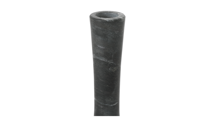 Ezra Tall Candle Holder Black Veined Marble