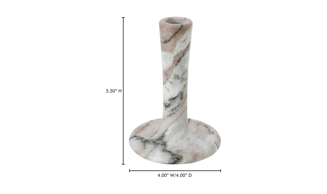 Ezra Tall Candle Holder Brown Torrent Marble