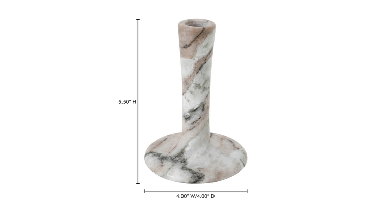 Ezra Tall Candle Holder Brown Torrent Marble