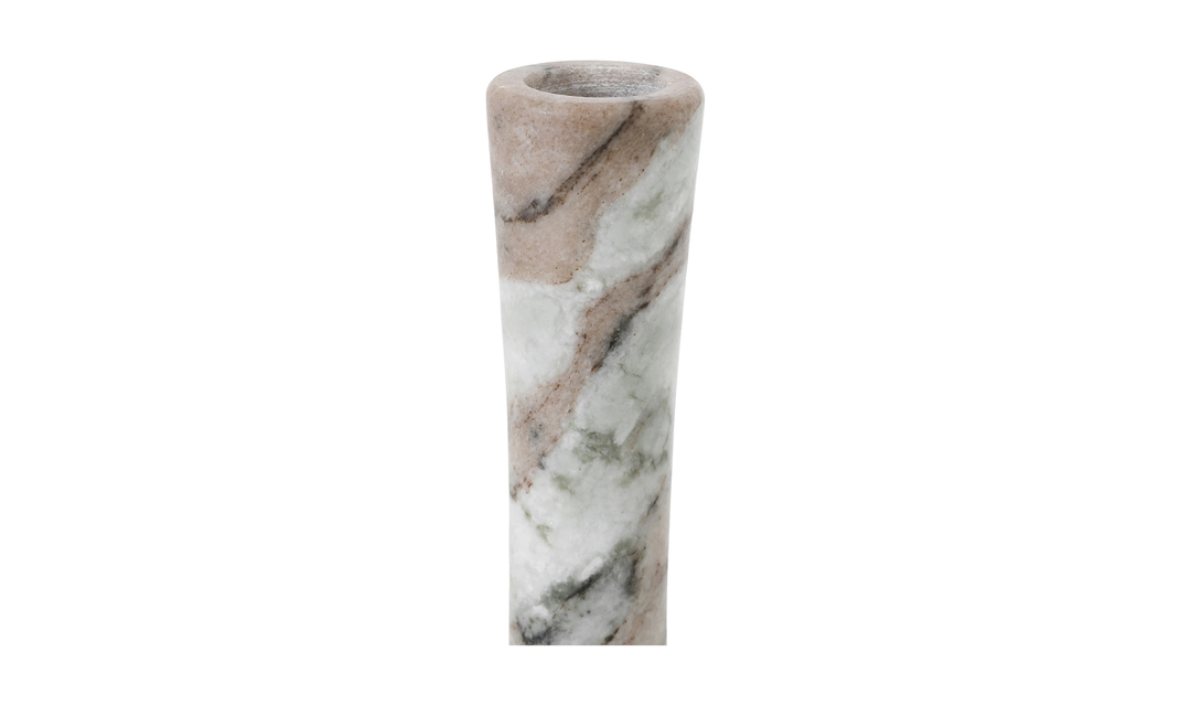 Ezra Tall Candle Holder Brown Torrent Marble