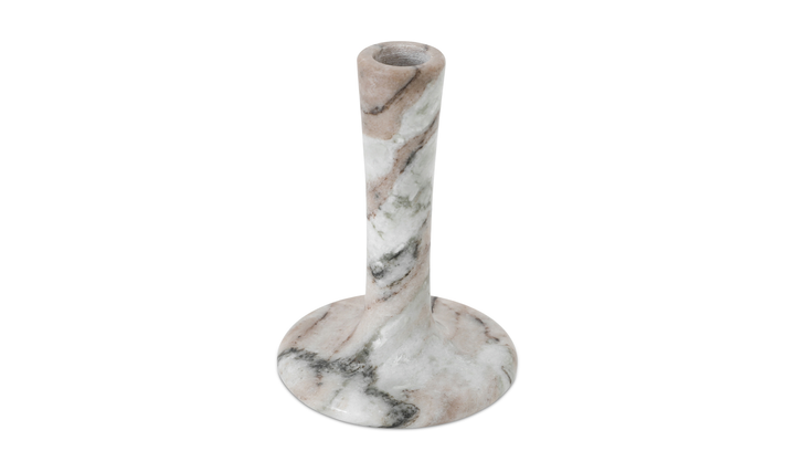 Ezra Tall Candle Holder Brown Torrent Marble