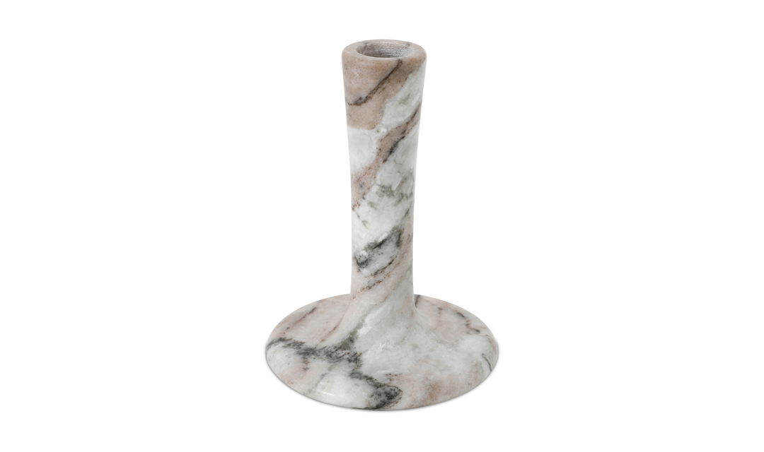 Ezra Tall Candle Holder Brown Torrent Marble