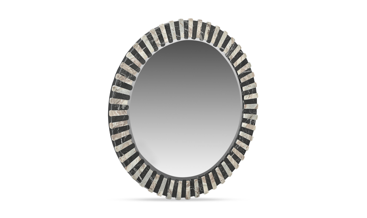 Aria Mirror Black and Beige Marble