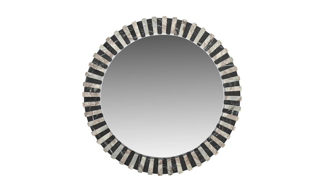 Aria Mirror Black and Beige Marble