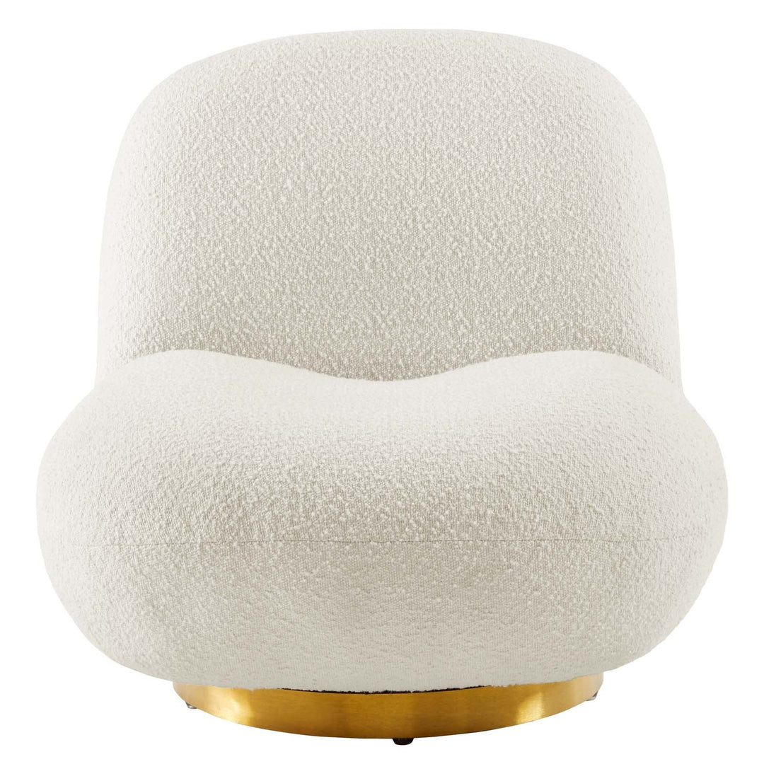 Kentra Boucle Upholstered Swivel Chair