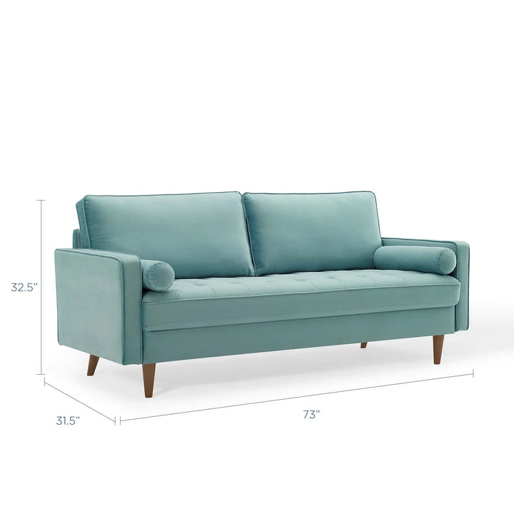 Alvour Performance Velvet Sofa - Mint