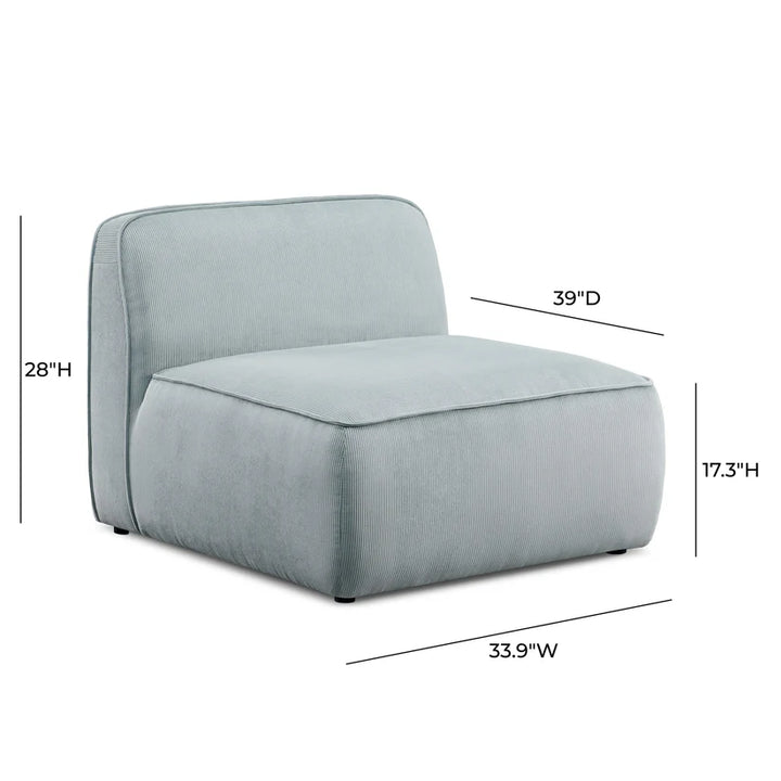 Travis Performance Corduroy Velvet Armless Chair