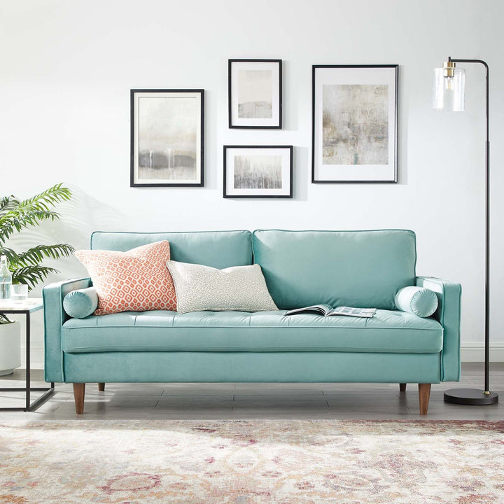 Alvour Performance Velvet Sofa - Mint