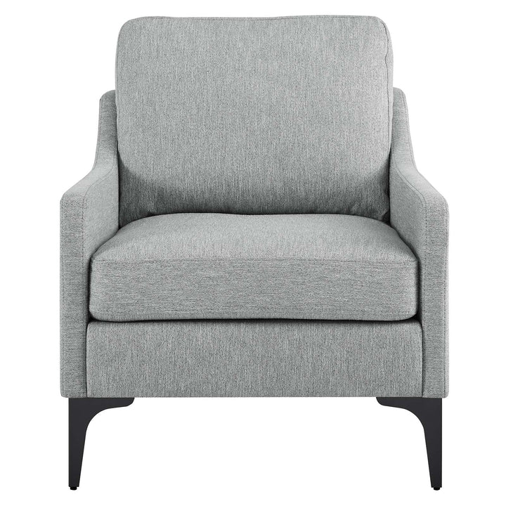 Lancor Upholstered Fabric Armchair Light Gray