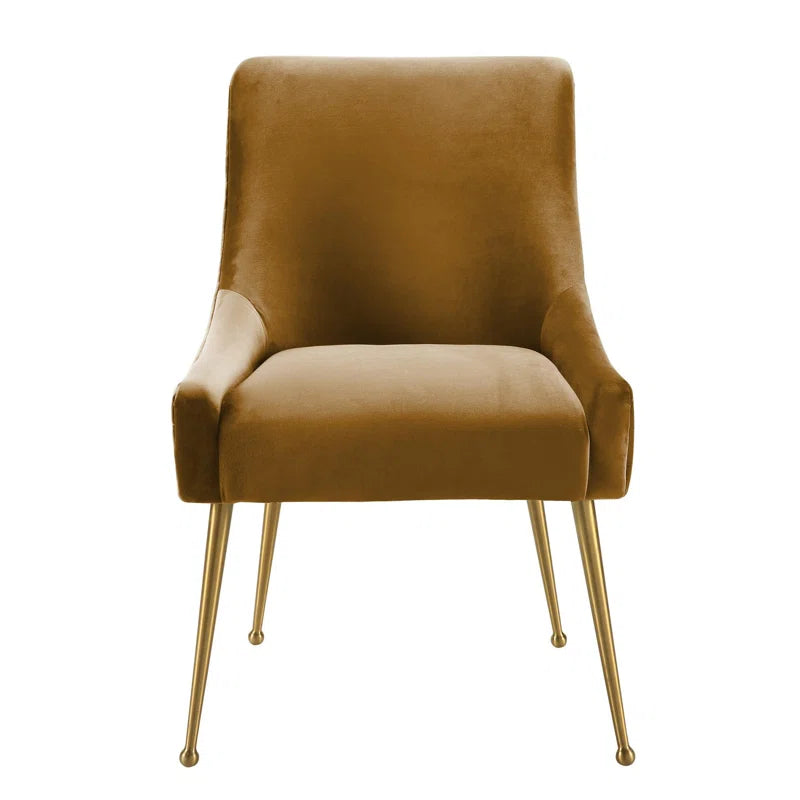 Beatrix 19'' H Velvet Upholstered Metal Parsons Chair