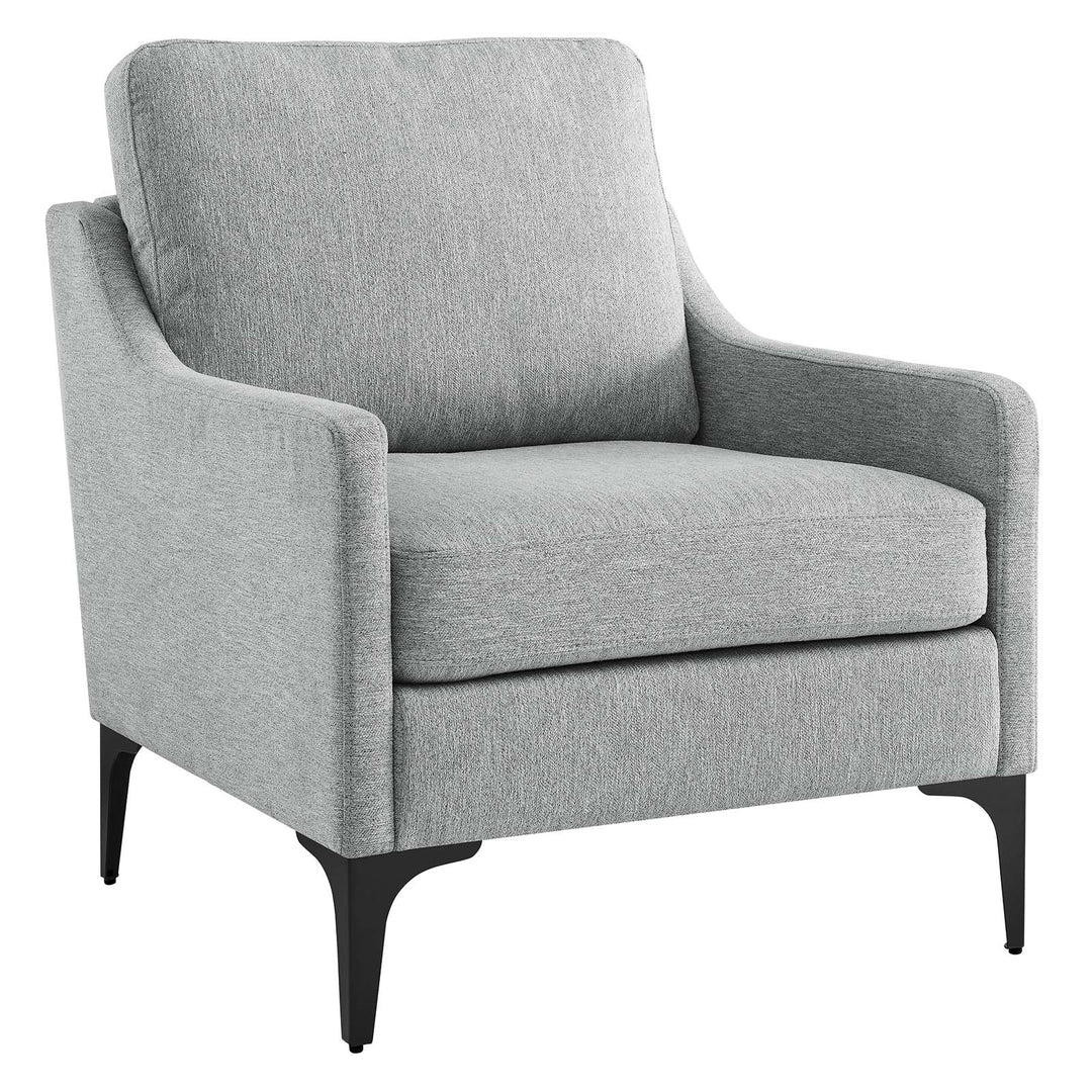 Lancor Upholstered Fabric Armchair Light Gray