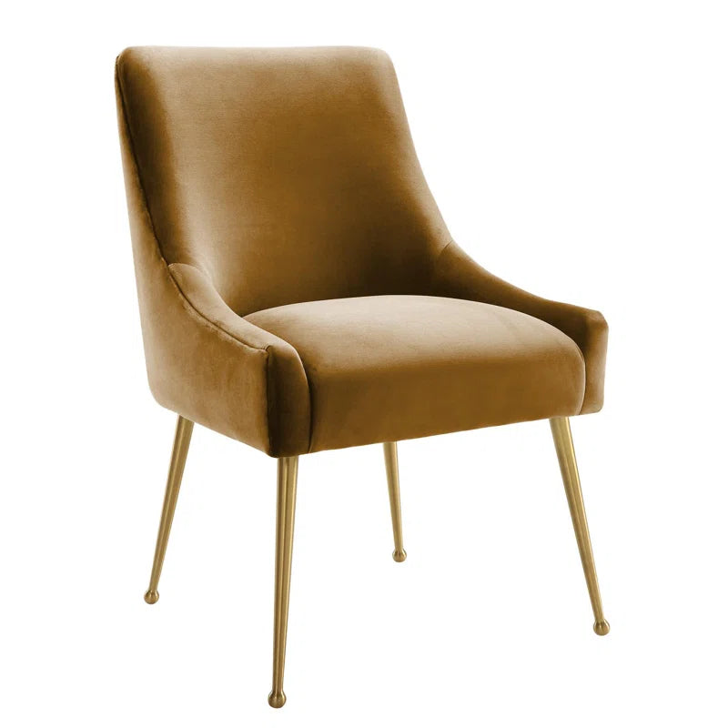 Beatrix 19'' H Velvet Upholstered Metal Parsons Chair