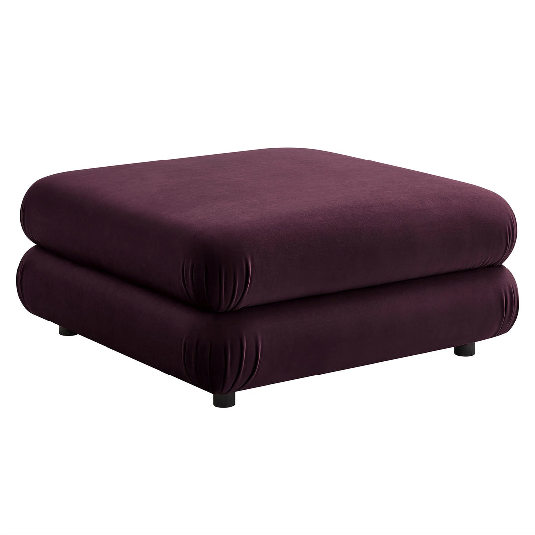 Billee Performance Velvet Ottoman - Mulberry