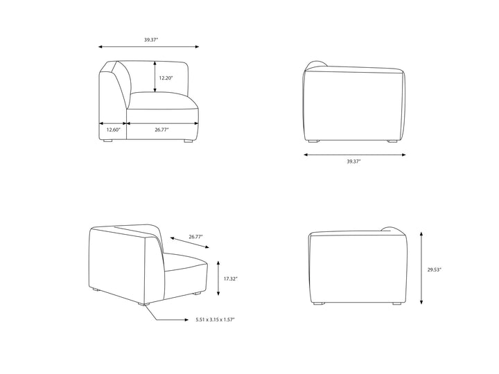 Dannie Modular Sofa Corner