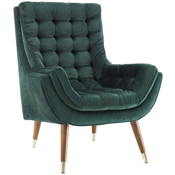 Sutton Velvet Lounge Chair Green