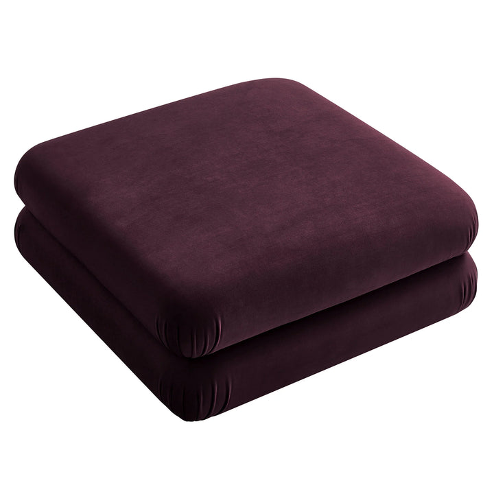 Billee Performance Velvet Ottoman - Mulberry