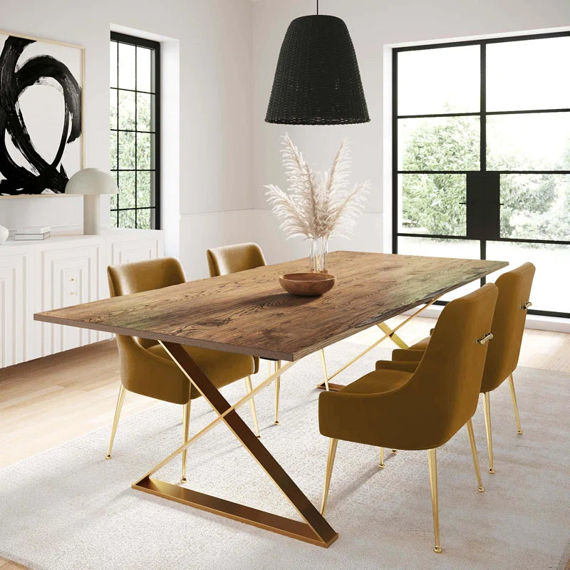 Beatrix 19'' H Velvet Upholstered Metal Parsons Chair