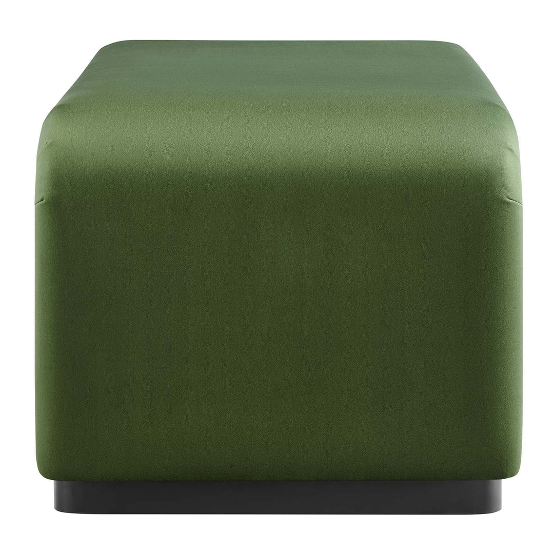 Dell Performance Velvet Waterfall Ottoman - Black Moss Green