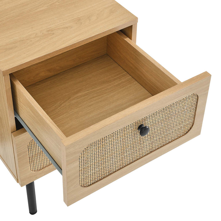 Charlotte 2-Drawer Nightstand in Oak