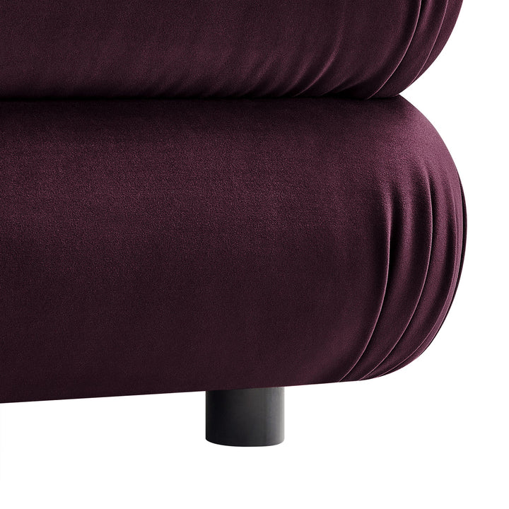 Billee Performance Velvet Ottoman - Mulberry