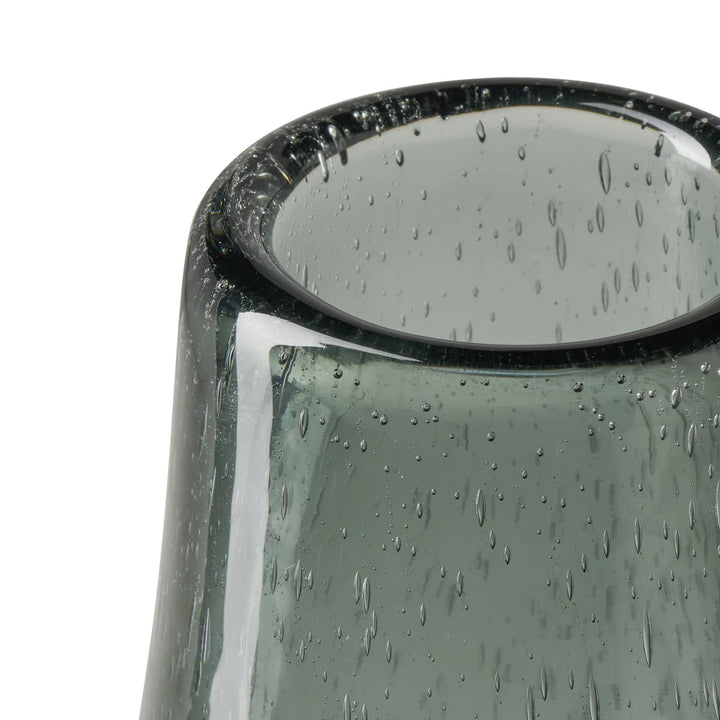 Manzer 10" Mouthblown Colored Blue Glass Table Vase