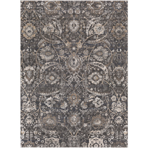 Indigo Ikat-Inspired Machine Woven Rug