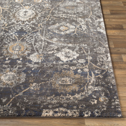 Indigo Ikat-Inspired Machine Woven Rug