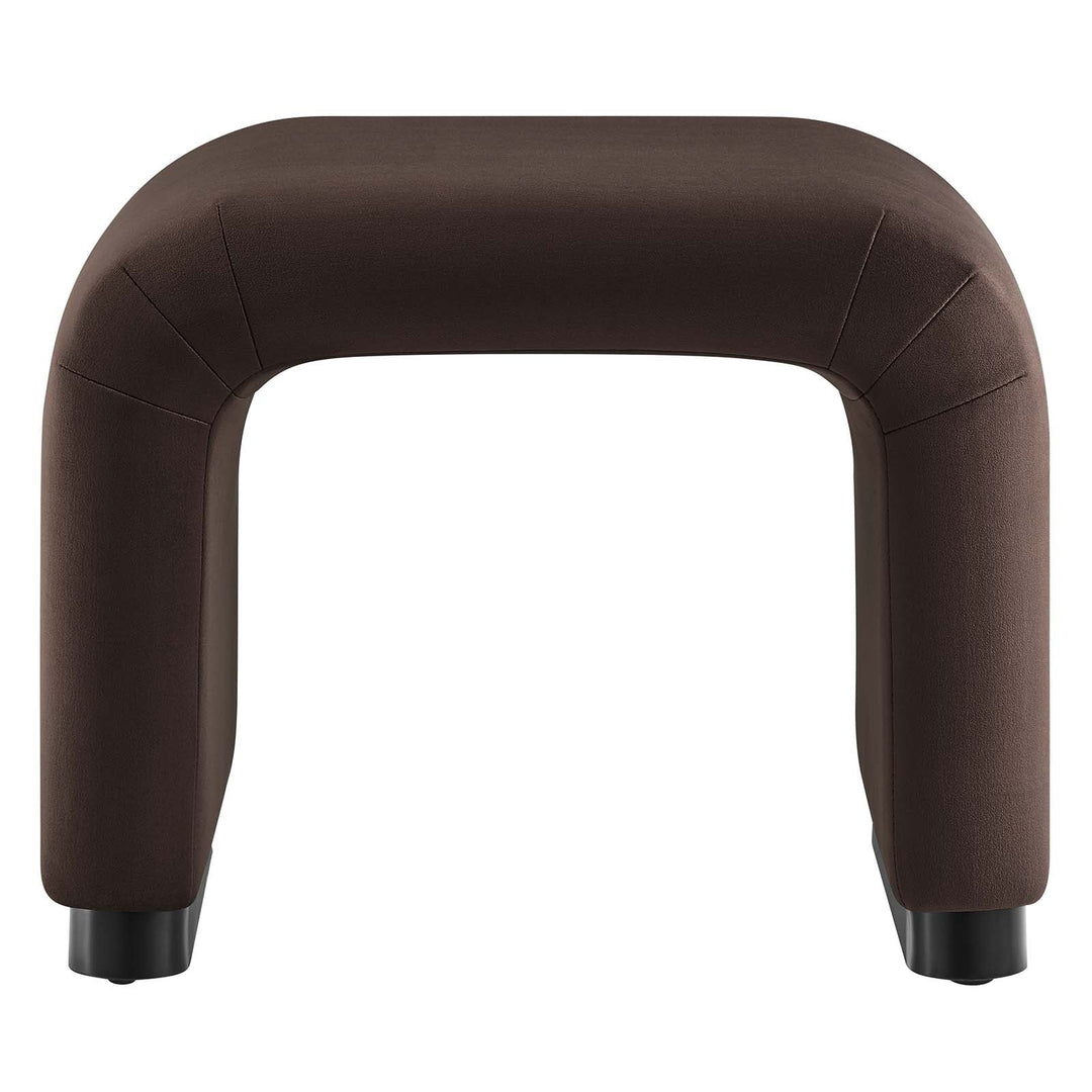 Dell Performance Velvet Waterfall Stool - Black Chocolate Brown