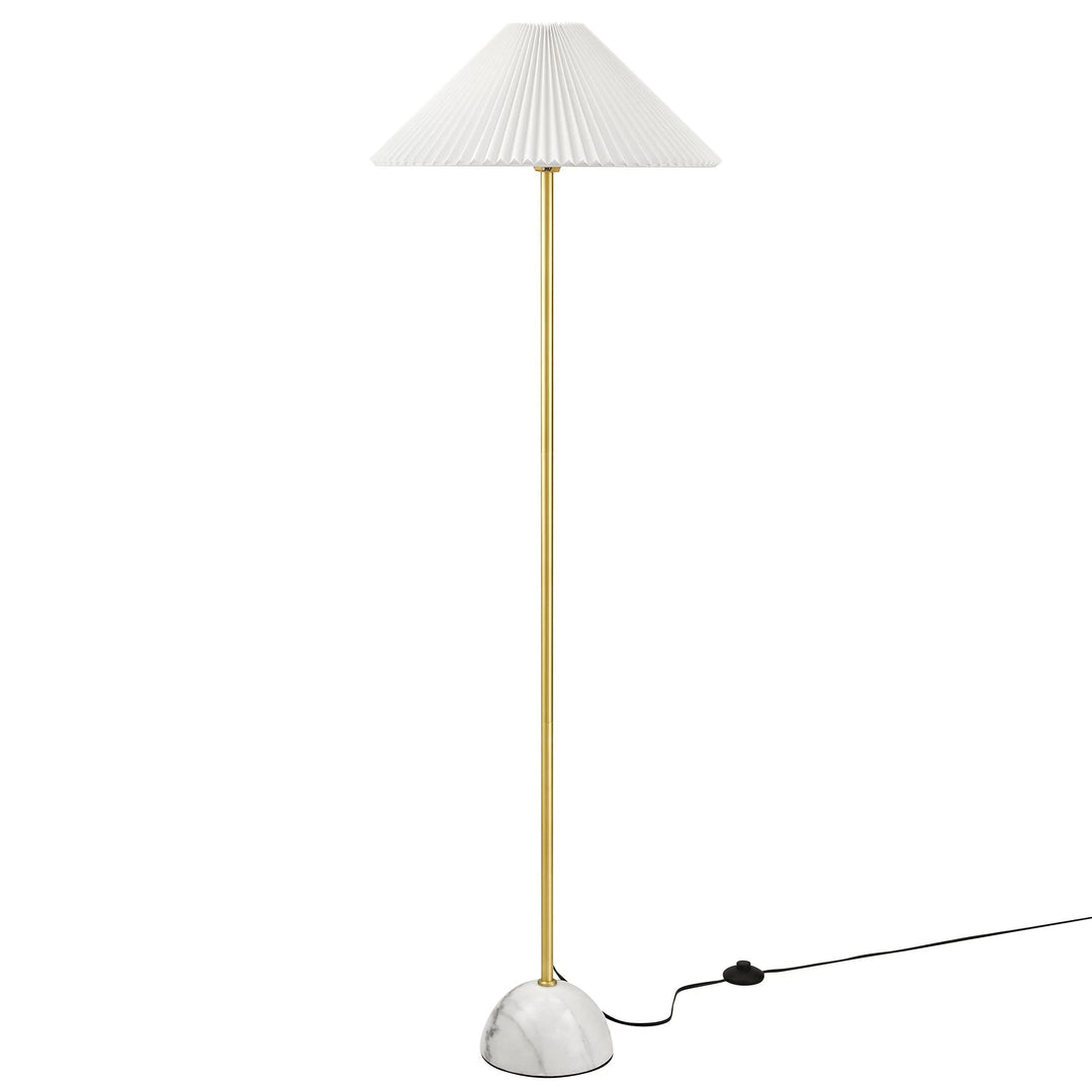 Lilia Marble Dome Floor Lamp - Brass