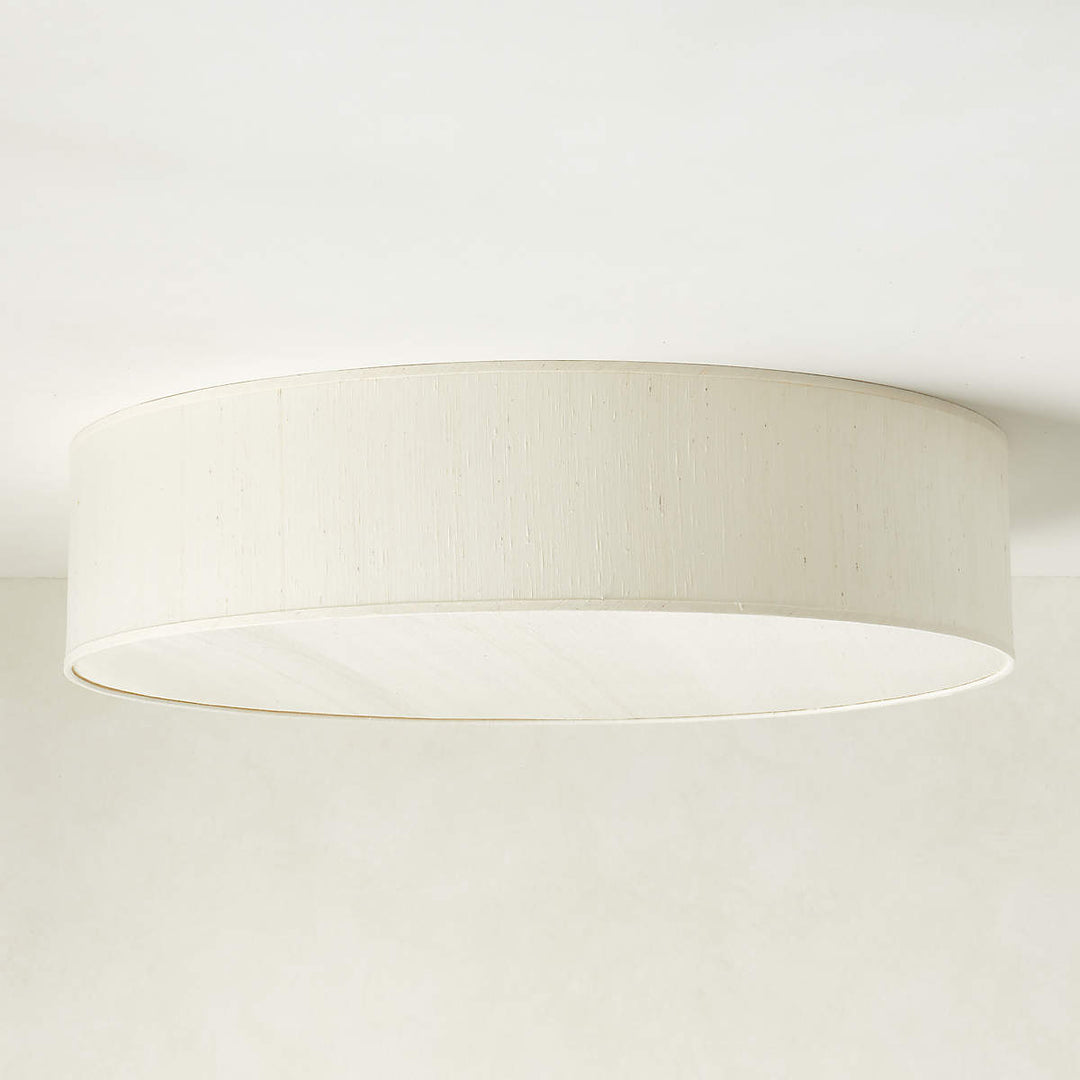 BOUM RAW SILK DRUM FLUSH MOUNT LIGHT 34