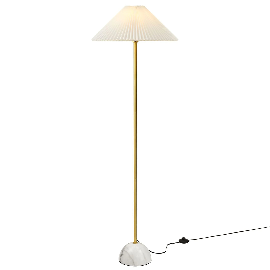 Lilia Marble Dome Floor Lamp - Brass