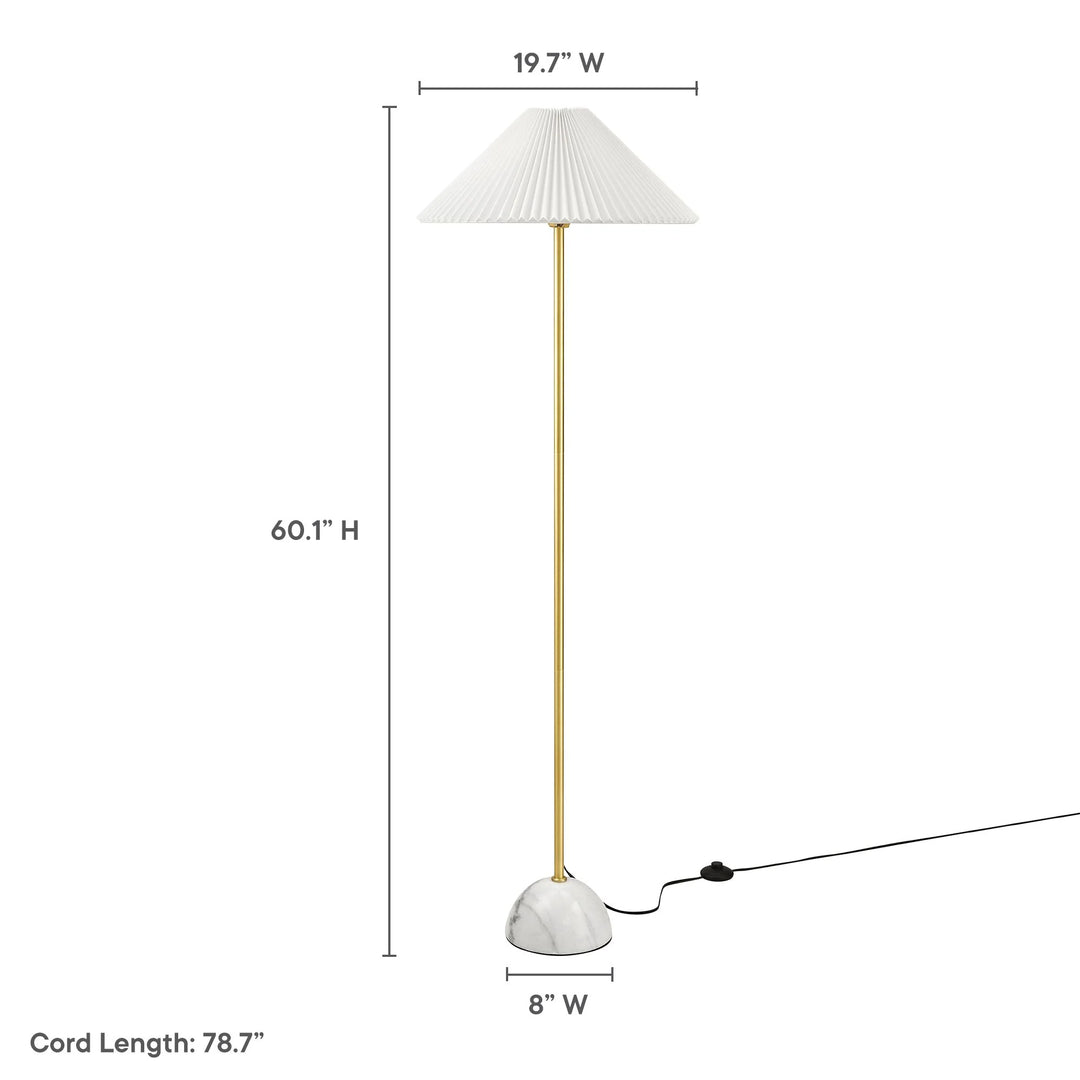 Lilia Marble Dome Floor Lamp - Brass