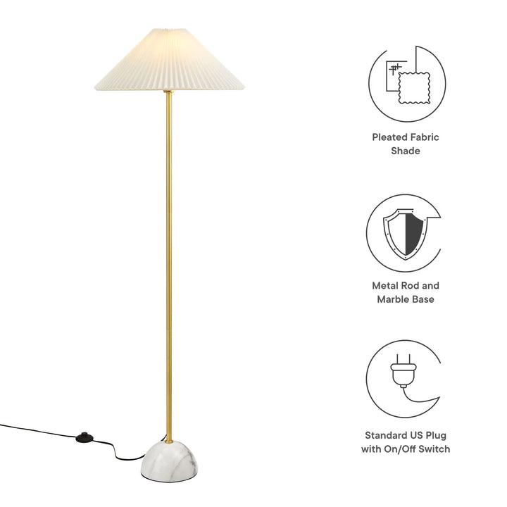 Lilia Marble Dome Floor Lamp - Brass