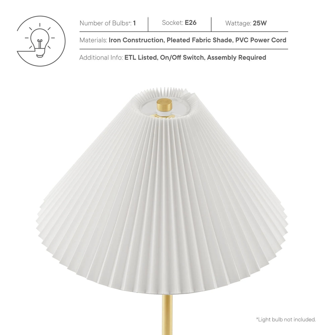 Lilia Marble Dome Floor Lamp - Brass