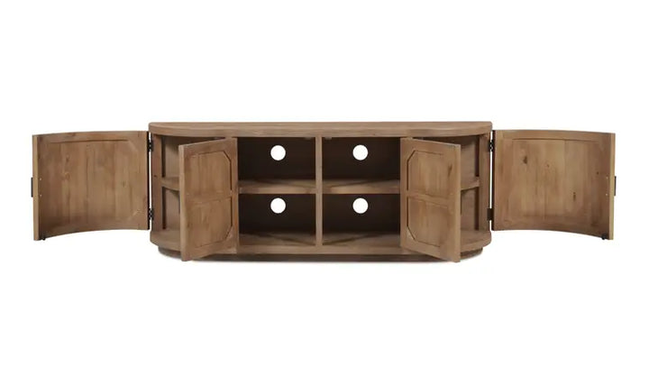 Arch wood media console