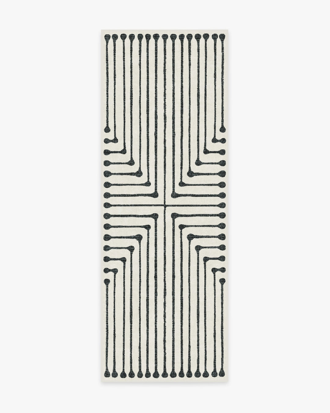Inkdrop Black & Ivory Rug-2'5"x7'