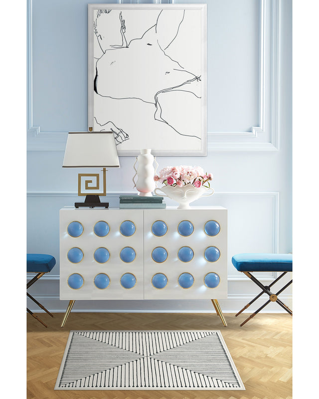 Inkdrop Black & Ivory Rug-2'5"x7'