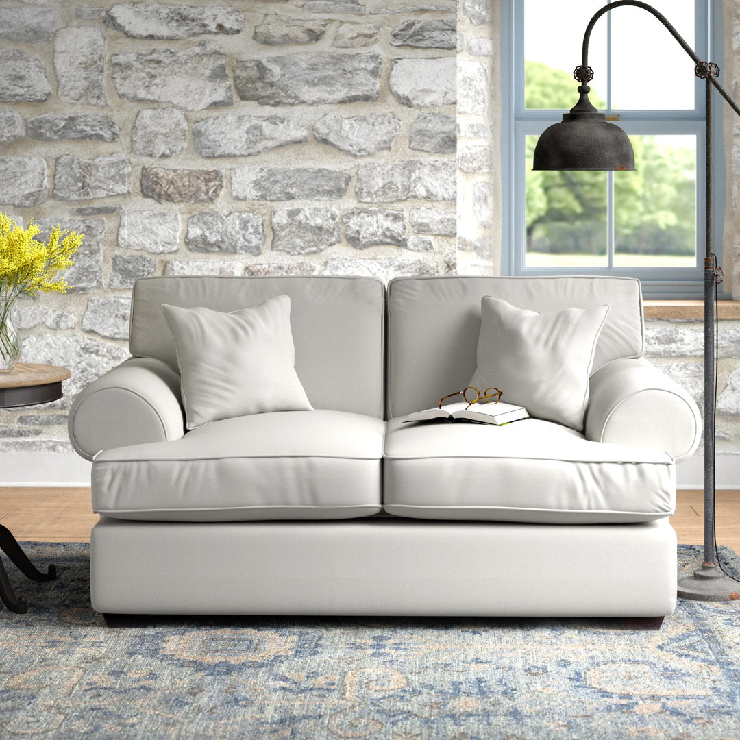 67" Recessed Arm Loveseat Birch Lane™ Fabric: Classic Bleach White Twill