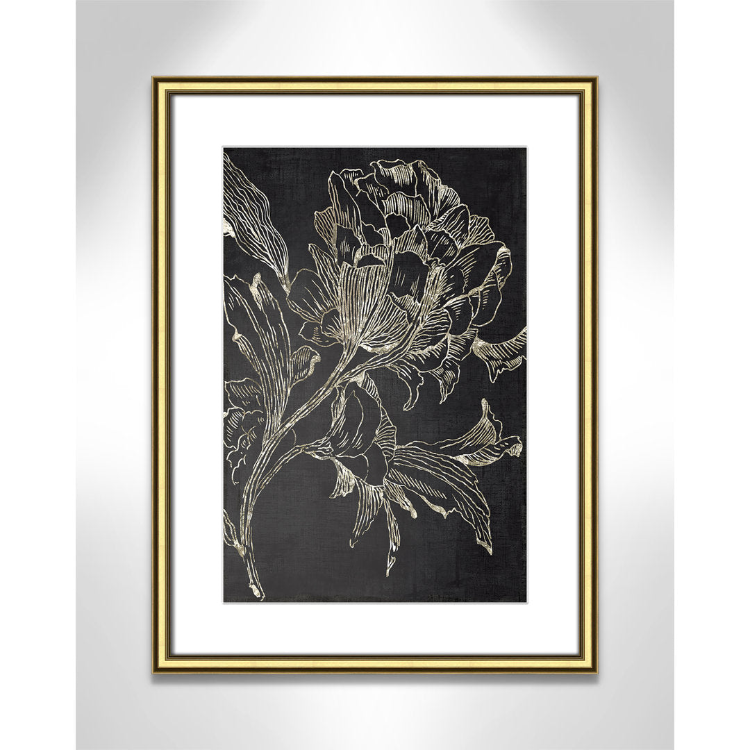 Golden Flower Folklore I by Asia Jensen - Picture Frame Graphic Art Print Joss & Main Size: 24.25" H x 18.25" W Format: Gold Framed