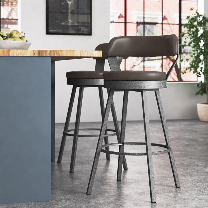 Berrin Bar & Counter Stool (Set of 2) Trent Austin Design® Upholstery: Brown, Seat Height: Bar Stool (30.3" Seat Height)