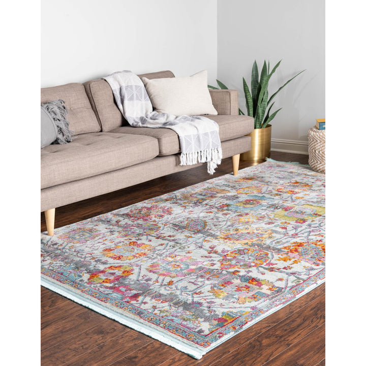Haefner  Floral Orange/Gray/Blue Area Rug Langley Street® Rug Size: Rectangle 8'2" x 10'